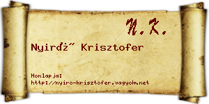 Nyirő Krisztofer névjegykártya